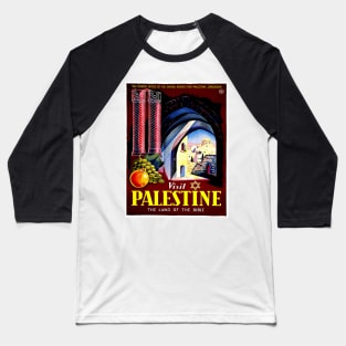 Palestine Vintage 1930 Jewish Agency Advertising Travel Print Baseball T-Shirt